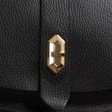 Lancaster Top Double Crossbody Bag with Flap 470-61 Black in Nude