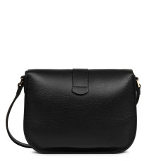 Lancaster Top Double Crossbody Bag with Flap 470-61 Black in Nude