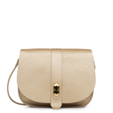 Lancaster Top Double Shoulder Bag with Flap 470-61 Pale Gold