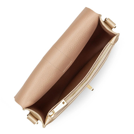 Lancaster Top Double Shoulder Bag with Flap 470-61 Pale Gold