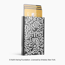 Ogon Slider Compact Card Holder Keith Haring White