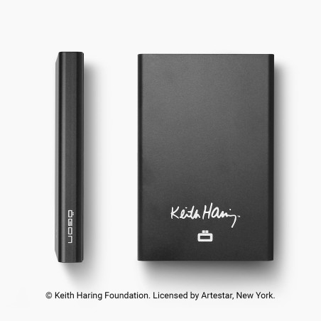 Ogon Slider Compact Card Holder Keith Haring White