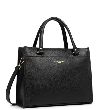Lancaster Foulonné Double Handbag 470-63 Black In Nude