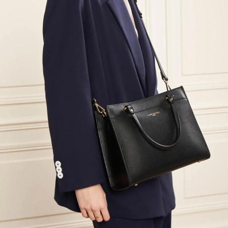 Lancaster Foulonné Double Handbag 470-63 Black In Nude