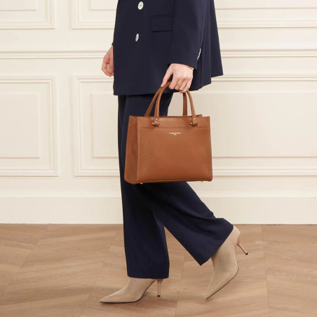 Lancaster Foulonné Double Handbag 470-63 Camel In Orange