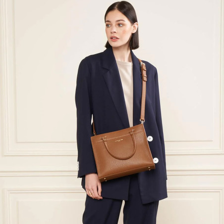 Lancaster Foulonné Double Handbag 470-63 Camel In Orange
