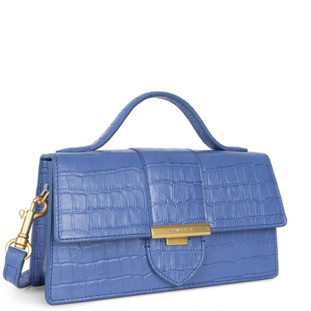 Lancaster Croco Ily Baguette Handbag Crocodile Leather 531-013 Blue