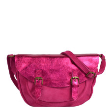 Farfouillette Shoulder Bag Rounded Leather 3026 Fuchsia