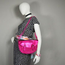 Farfouillette Shoulder Bag Rounded Leather 3026 Fuchsia
