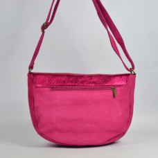 Farfouillette Shoulder Bag Rounded Leather 3026 Fuchsia