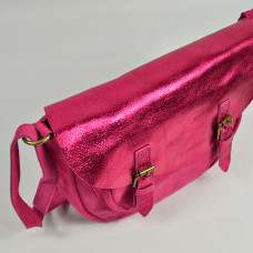 Farfouillette Shoulder Bag Rounded Leather 3026 Fuchsia