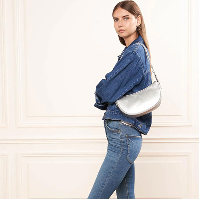 Lancaster Fashion Firenze Half Moon Bag 480-042 White Iris