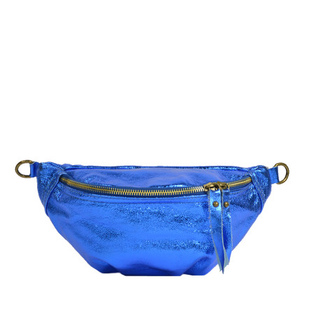 Shiny Cuir Banane Farfouillette Bag 2112 Cobalt