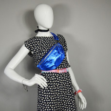 Shiny Cuir Banane Farfouillette Bag 2112 Cobalt