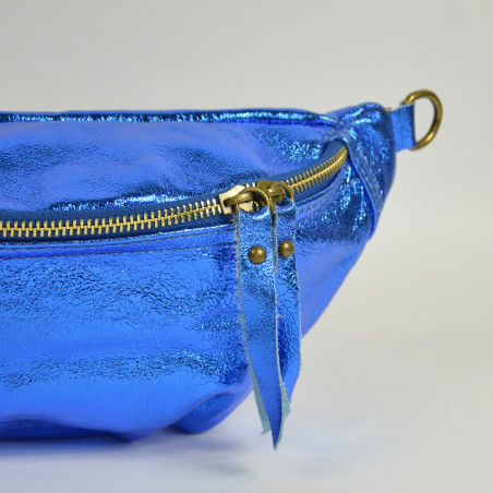 Shiny Cuir Banane Farfouillette Bag 2112 Cobalt