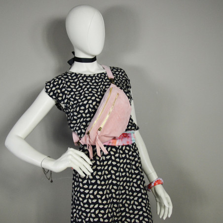 Farfouillette Sac Banane Reversed Leather 2115 Pink