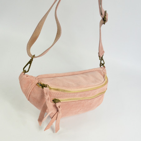 Farfouillette Sac Banane Reversed Leather 2115 Pink