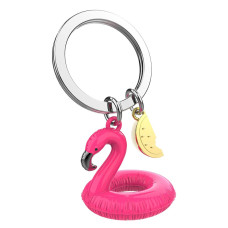 Metalmorphose Keychain Pink Flamingo Float