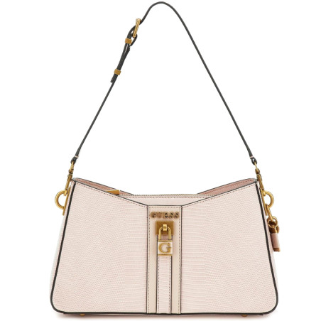 Guess Ginevra Shoulder Bag Croco Effect Light Rose