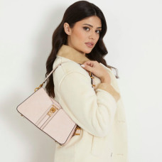 Guess Ginevra Shoulder Bag Croco Effect Light Rose