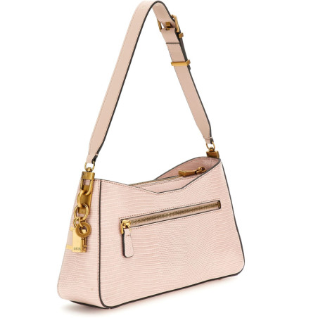 Guess Ginevra Shoulder Bag Croco Effect Light Rose