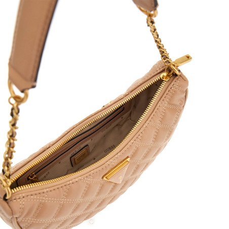 Guess Giully Beige quilted half-moon bag
