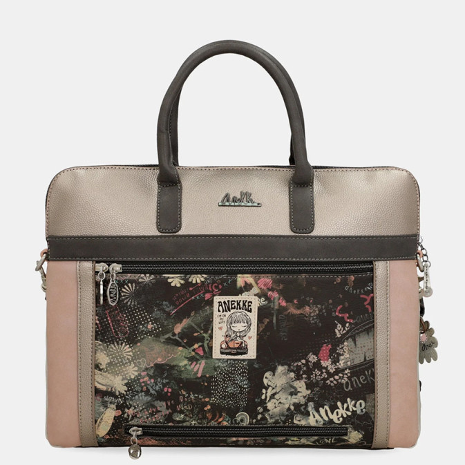 Sac Messenger Justice Peace/Love Graffiti - Rose Avec Accents Scintillants - Occasion