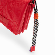 Desigual Alpha Embroidered Shoulder Bag in Carmine