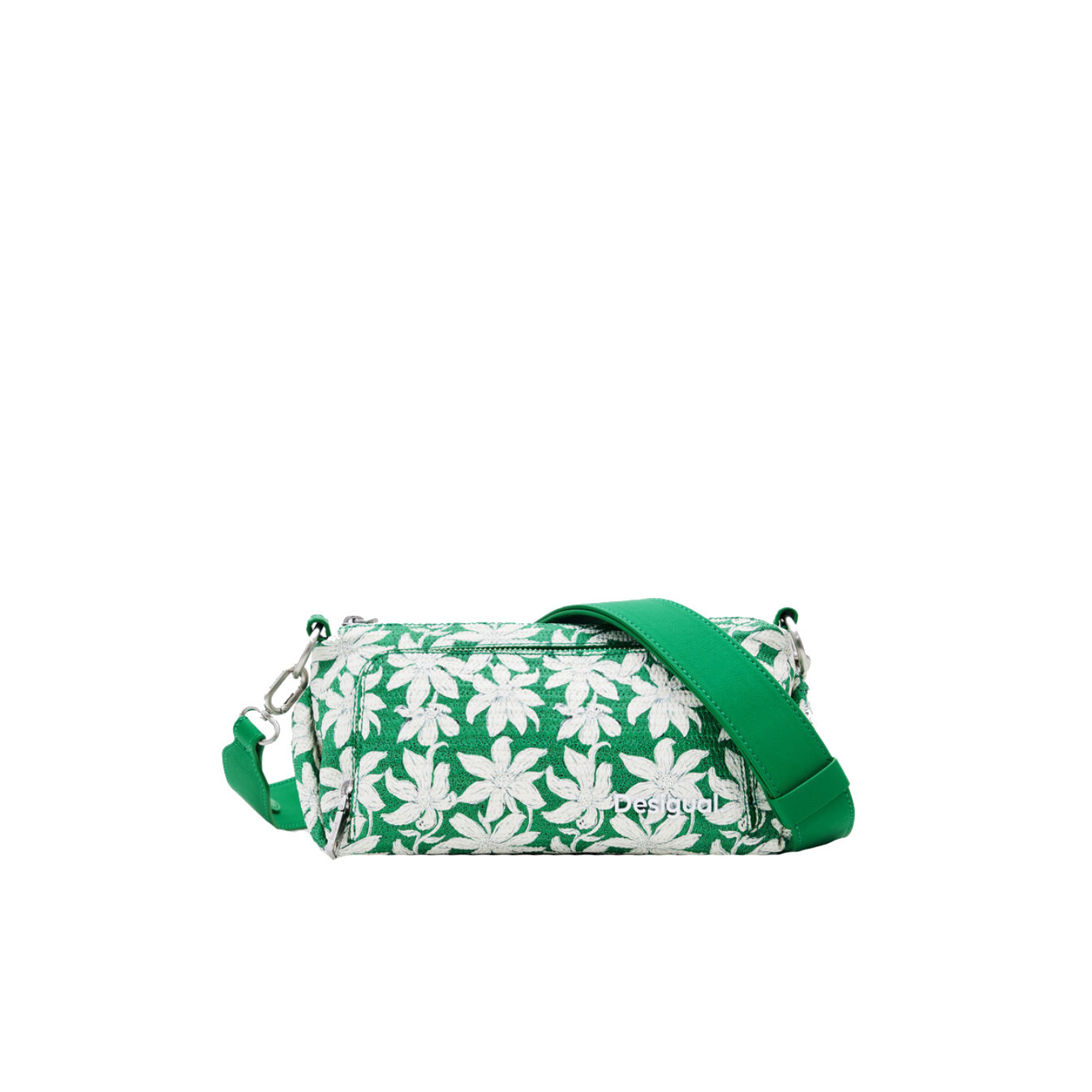 Desigual Viceversa Sac Bandoulière Texturé Fleurs Verde Selva