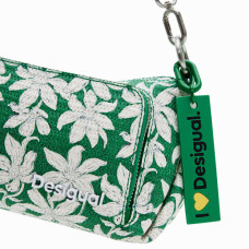 Desigual Viceversa Sac Bandoulière Texturé Fleurs Verde Selva détails