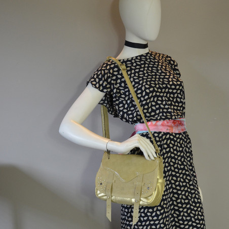 Mila Louise Bax Crossbody Leather Gold Bag