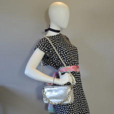 Mila Louise Mama X Sparkle Leather Trotter Bag Opal