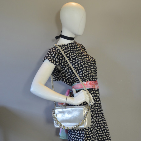 Mila Louise Mama X Sparkle Leather Trotter Bag Opal