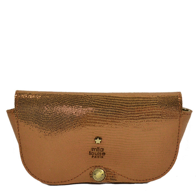 Mila Louise Ossip LZ Glasses Case Lizard Camel