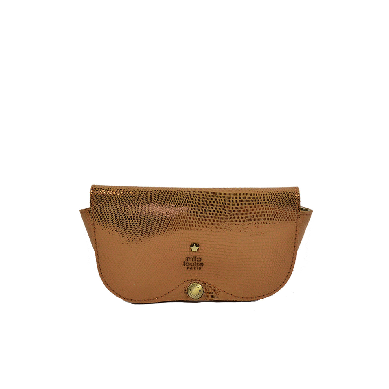 Mila Louise Ossip LZ Glasses Case Lizard Camel