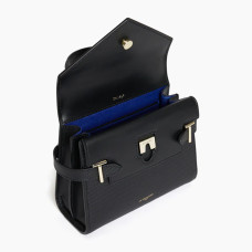 Le Tanneur Emilie Small double flap leather handbag Black