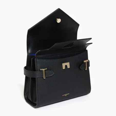 Le Tanneur Emilie Small double flap leather handbag Black