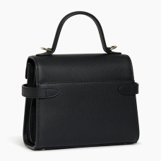 Le Tanneur Emilie Small double flap leather handbag Black