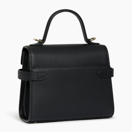 Le Tanneur Emilie Small double flap leather handbag Black