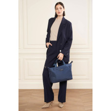 Lancaster Basic Vita Large Tote Bag 510-82 Navy Blue