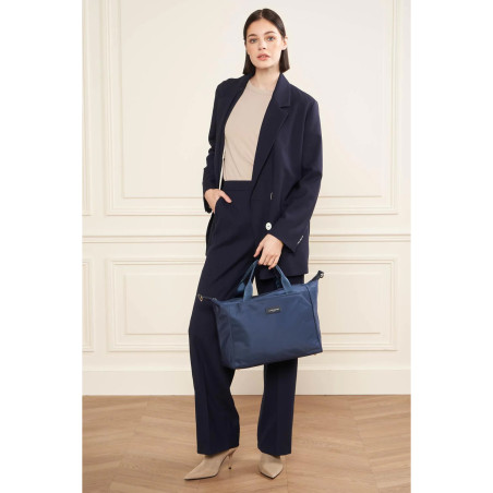 Lancaster Basic Vita Large Tote Bag 510-82 Navy Blue