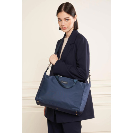 Lancaster Basic Vita Large Tote Bag 510-82 Navy Blue