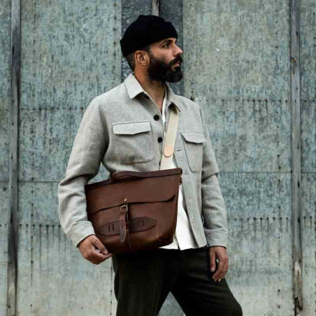 Lazard Satchel Cartable Brown Amber