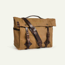 Bleu de Chauffe Gaston Camel Musette Bag Leather and Canvas