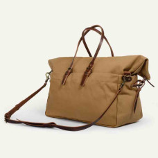Bleu de Chauffe Cabin Bag Leather and Canvas Camel BM