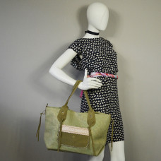 Mila Louise Prunela JT2 Sac Shopping tressé Kaki
