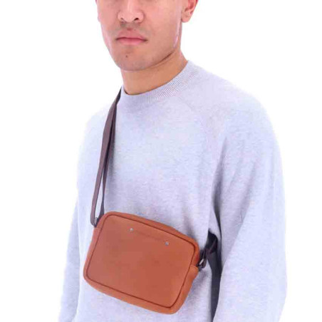 Jean Louis Fourès Mini Leather Pouch Céos Tawny
