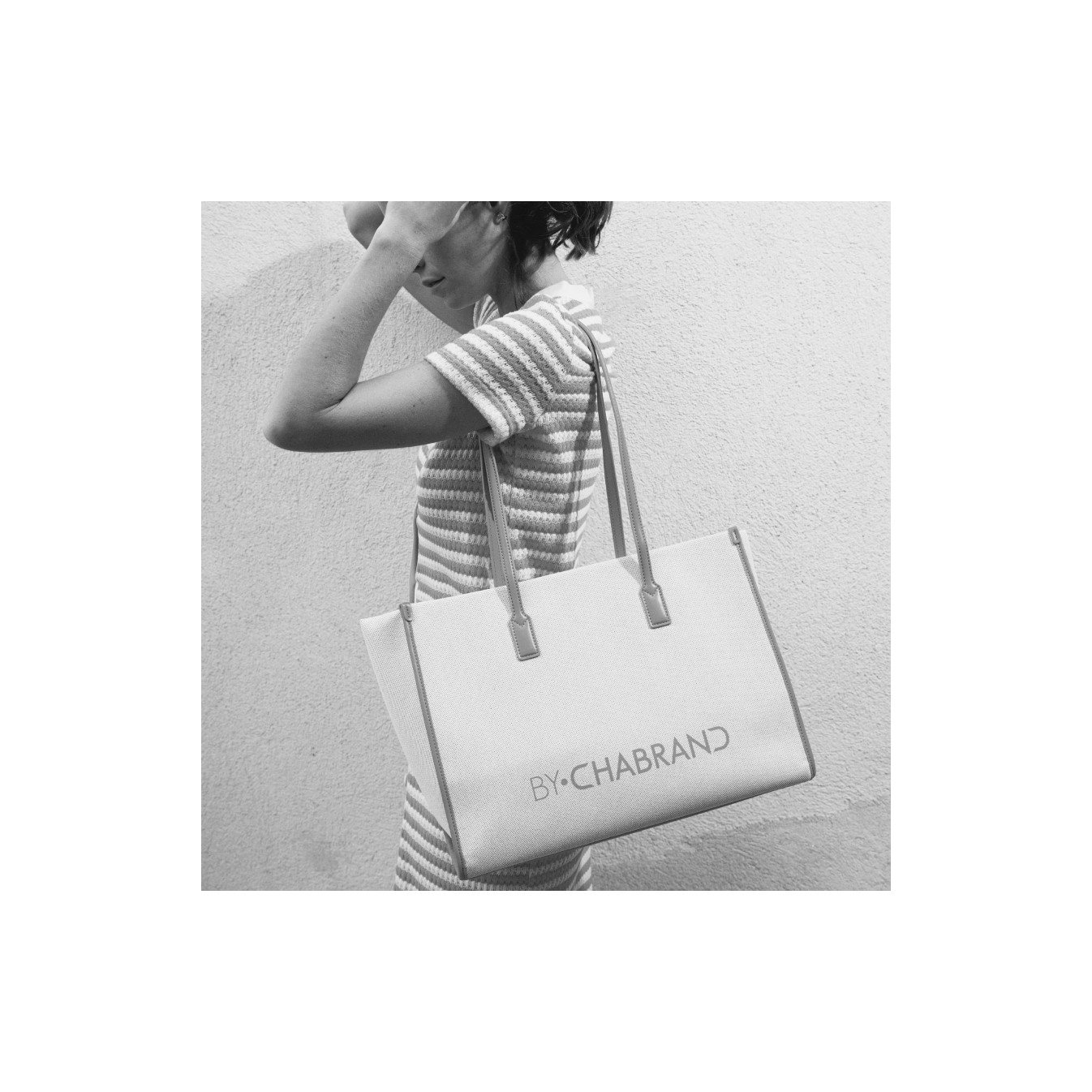 Chabrand Tote Shopping Bag Wicker Effect 11449 Black