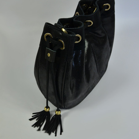 Mila Louise Luna BA Bucket Bag Black