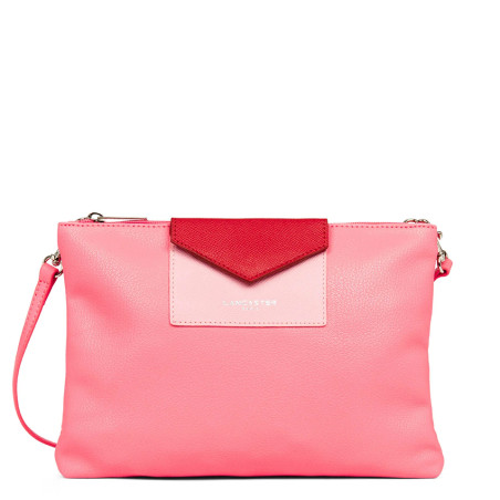 Lancaster Maya Crossbody Pouch 517-27 Dark Rose Red